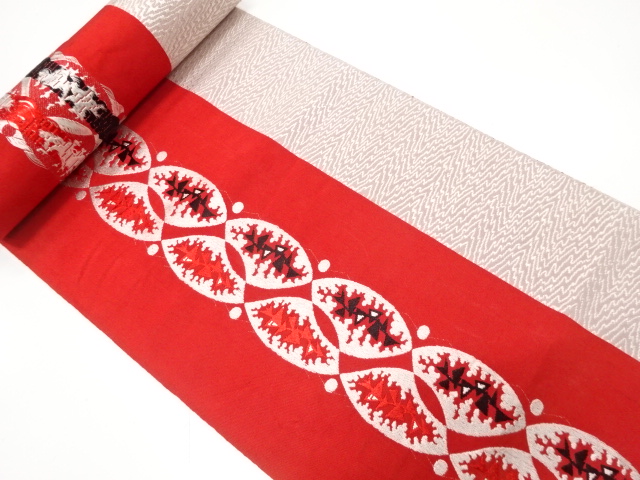 JAPANESE KIMONO / ANTIQUE BOLT FOR HASSUN OBI / WOVEN STRIPE